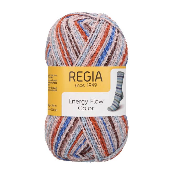 REGIA Sockenwolle Energy Flow Color 5x100G für den Großhandel von MEZ Crafts Germany