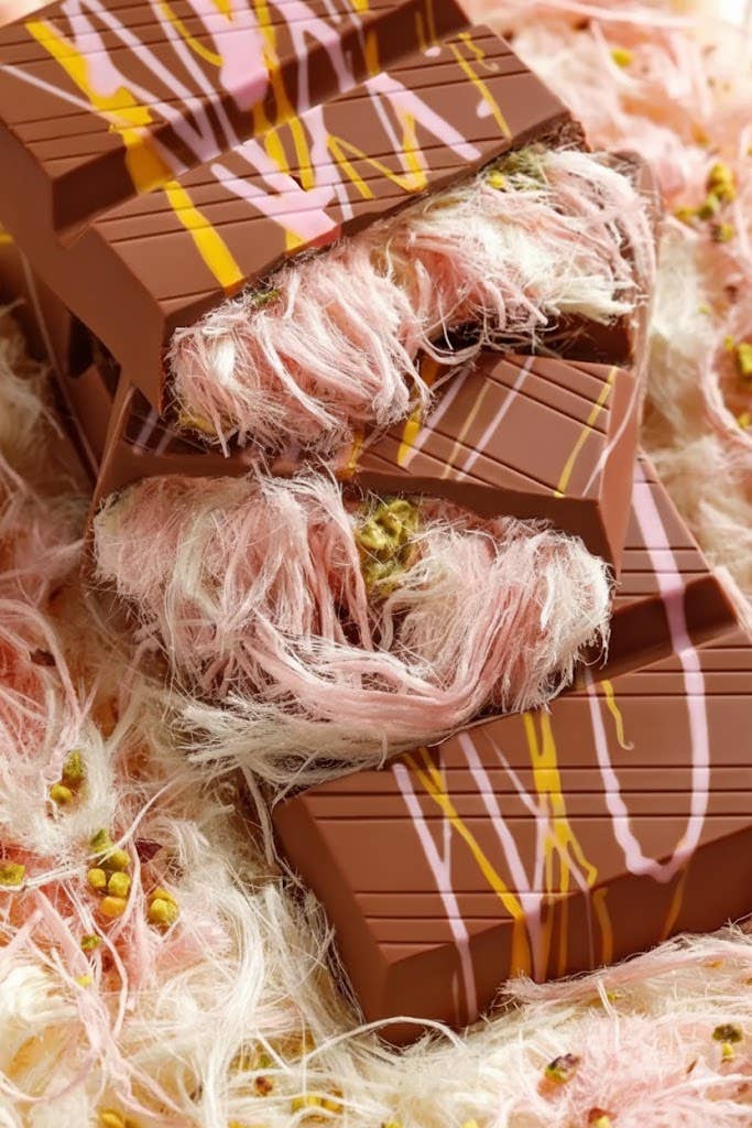 Aladdin - Venta al por mayor Dulces con chocolate - Beyoglu Algodón de Azúcar de Chocolate con Leche Cabello de Ángel Pistacho4