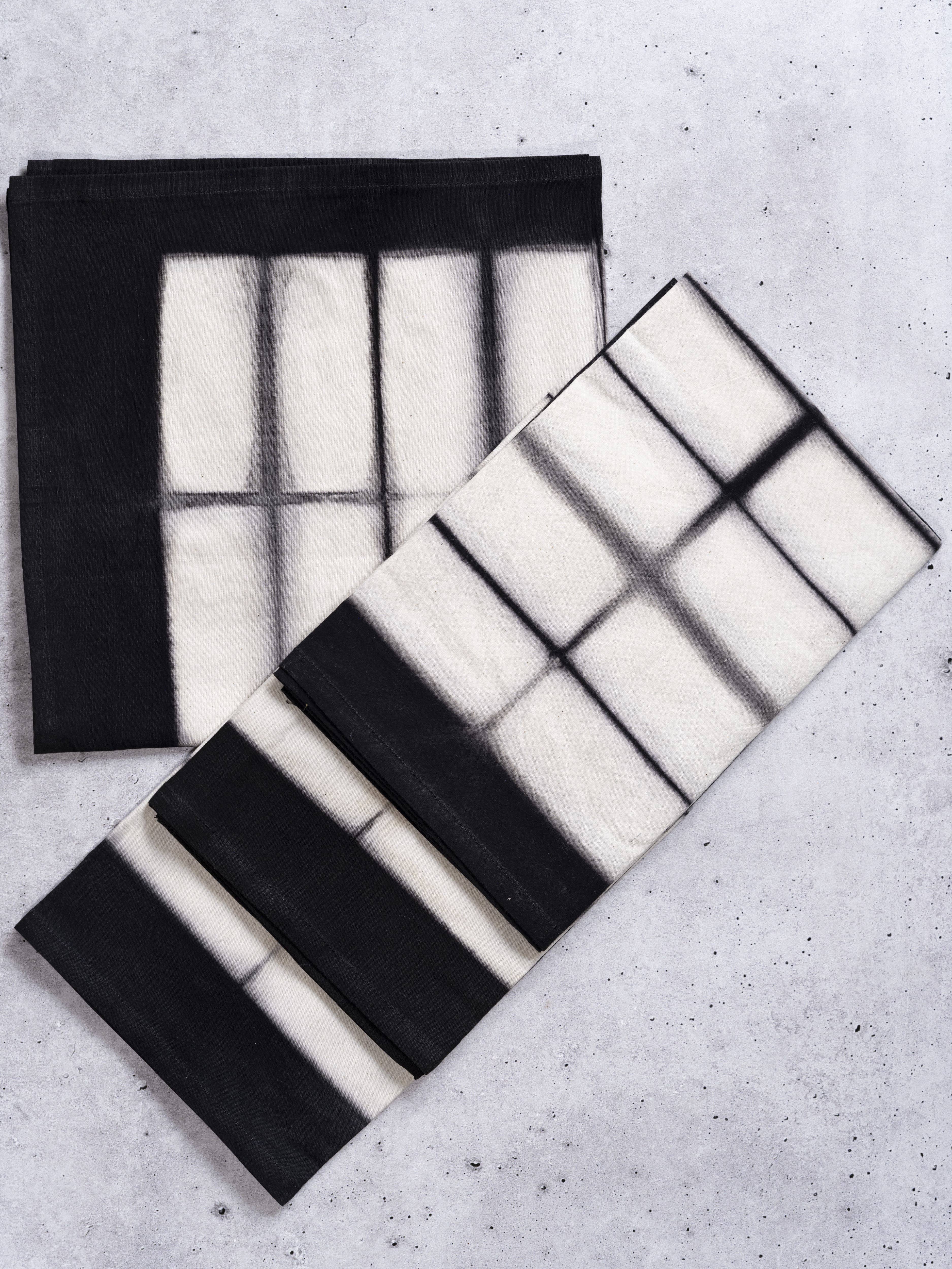 Sobremesa - Wholesale Dinner & Cloth Napkin - Black Cotton Cloth Napkins, Rectangle Design, Table Linens1