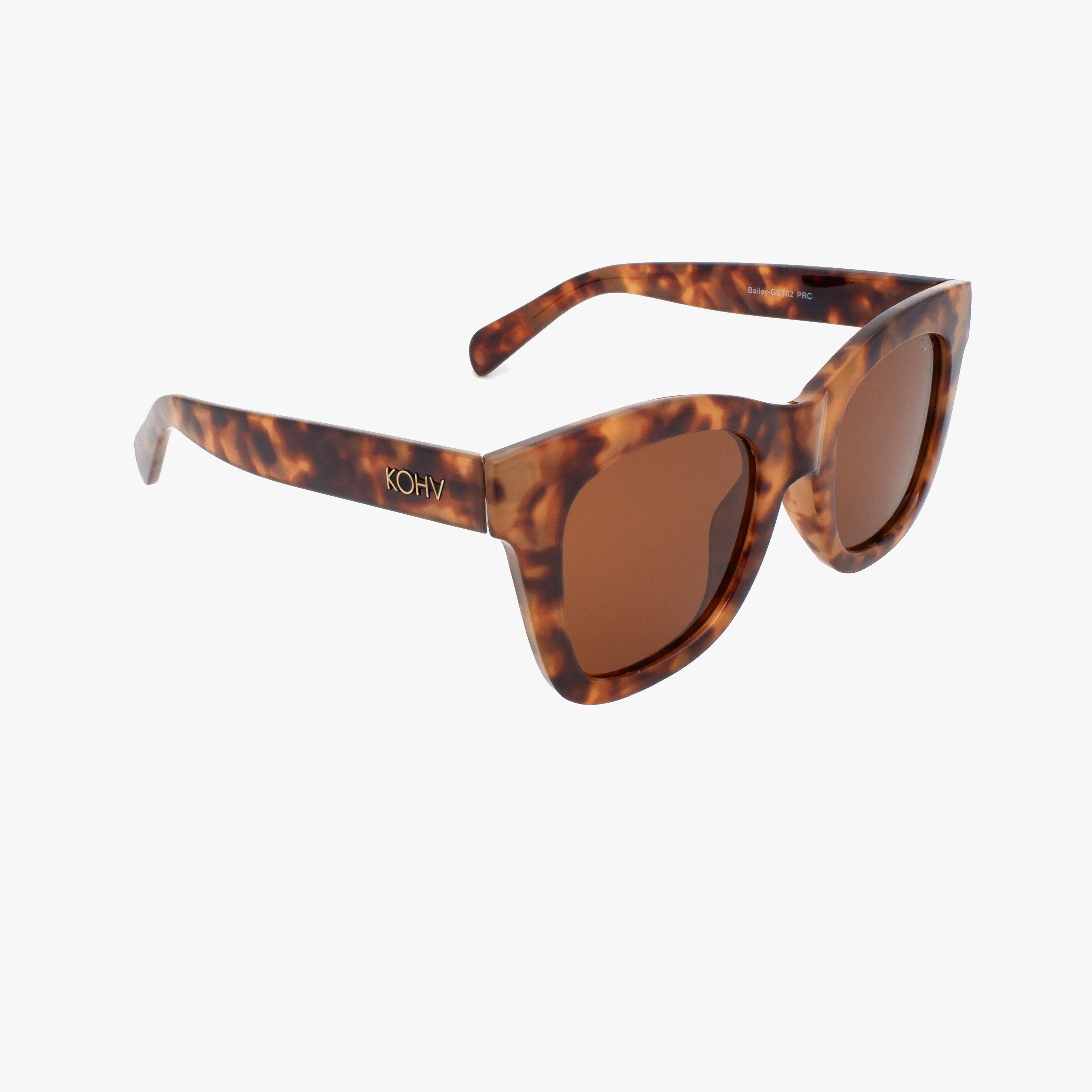 Kohv Eyewear - Wholesale Sunglasses - Women's - BAILEY AMBER TORTOISE Polarized Oversized Square Sunglasses4