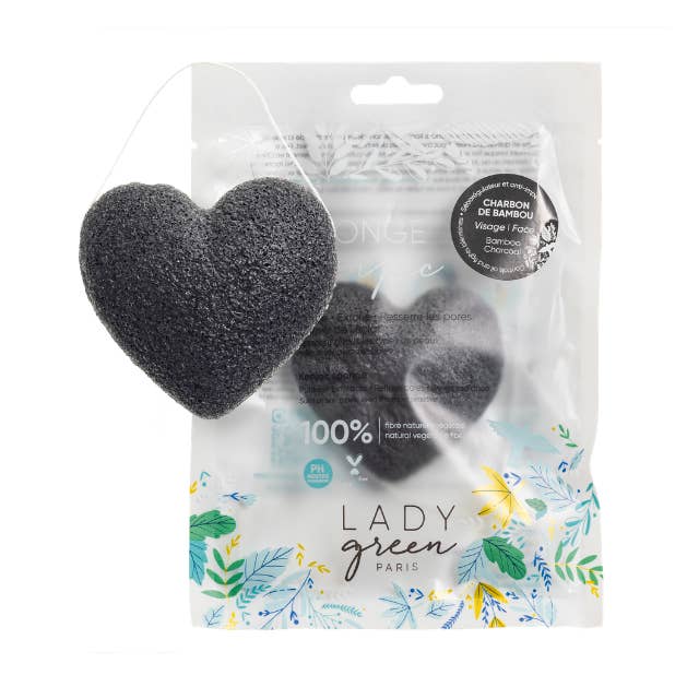 Konjac ansiktssvamp med bambukol för wholesale av Lady Green (LYSEA)