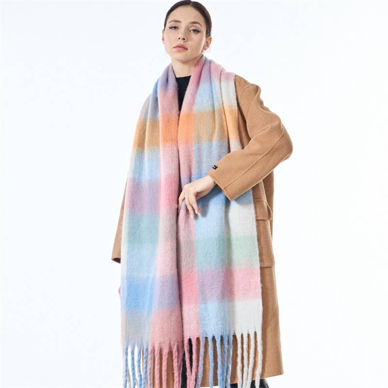 Sweetkama - Vente Écharpe – femme - Écharpe quotidienne à carreaux AC pour femmes SKAS420138