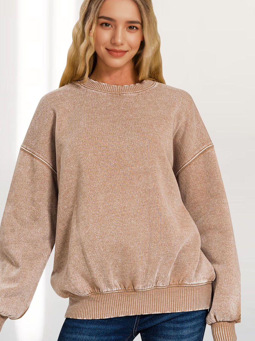 42POPS – Sweatshirt - Mulher por atacado – ',.._ Sweatshirt de Lã Polar Snow Wash95