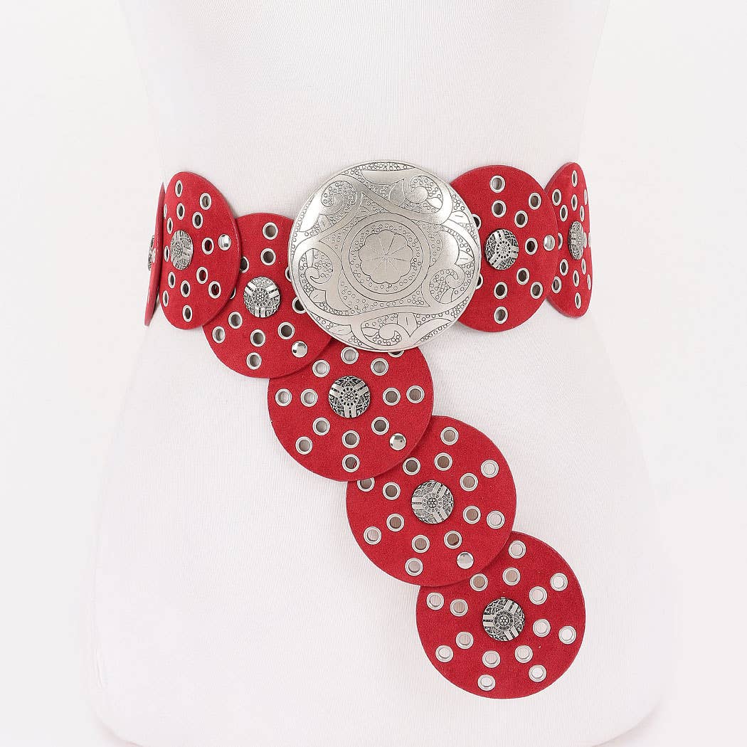 3AM BY H&D ACCESSORIES - Wholesale Belt - Women's - Faux Leather Disc Belt8