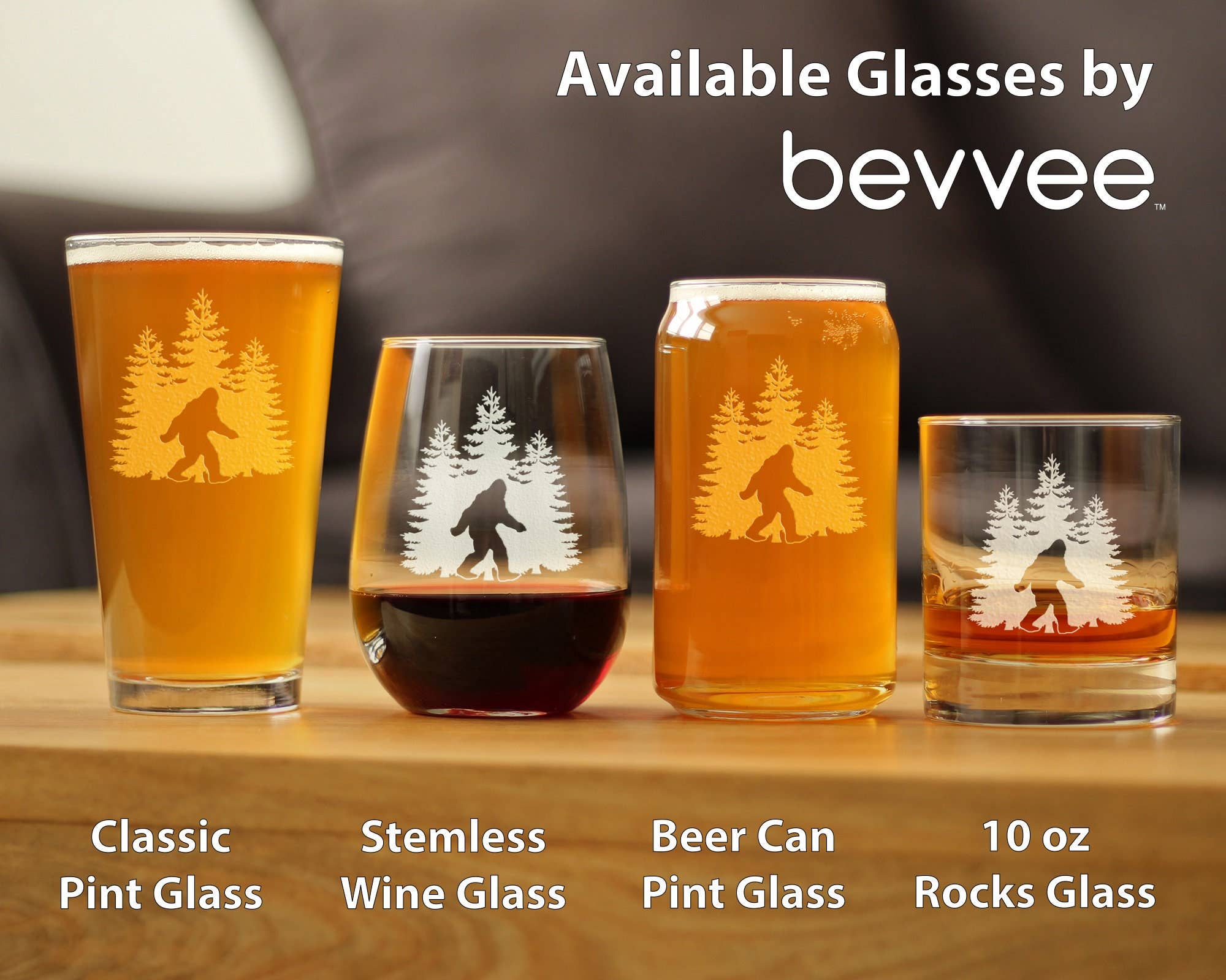 bevvee - Vendita all'ingrosso Bicchieri da vino - Bicchiere da vino senza stelo Bigfoot - Sasquatch Gifts and Decor4