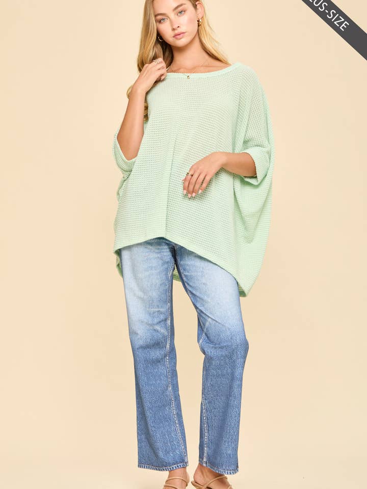 PLUS SIZE Oversized Crochet Knit Poncho To for wholesale by Dear Scarlett