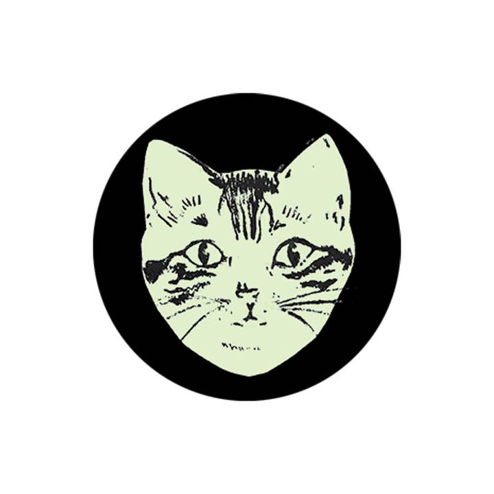 Glow in the Dark Spooky Cat Button for wholesale by La Familia Green