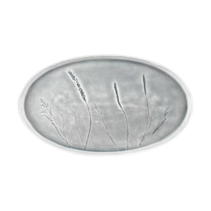 Meadow Grey Porcelain Oval Platter for wholesale by Canvas Home