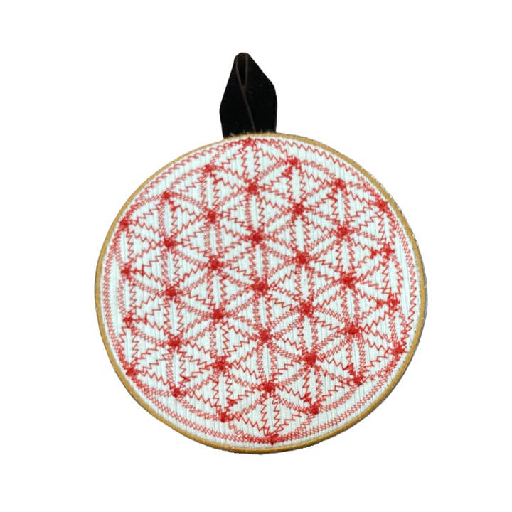 Arte de pared «Flor de la vida», hecho a mano y bordado para venta al por mayor de Tissé d'or