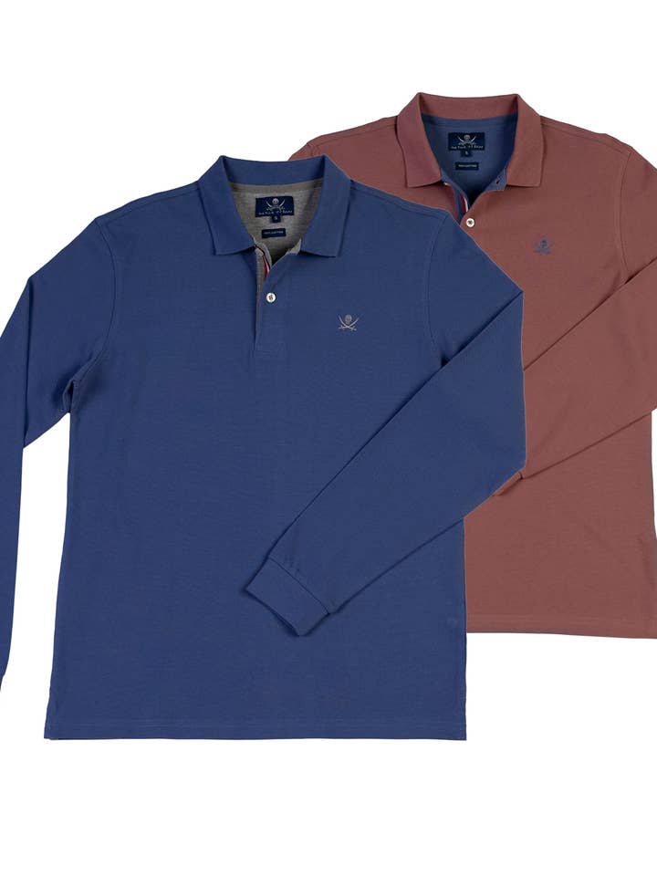 Pack 2 Men's Basic Polos The Time Of Bocha QI1PK.PL-3 for wholesale by The Time of Bocha