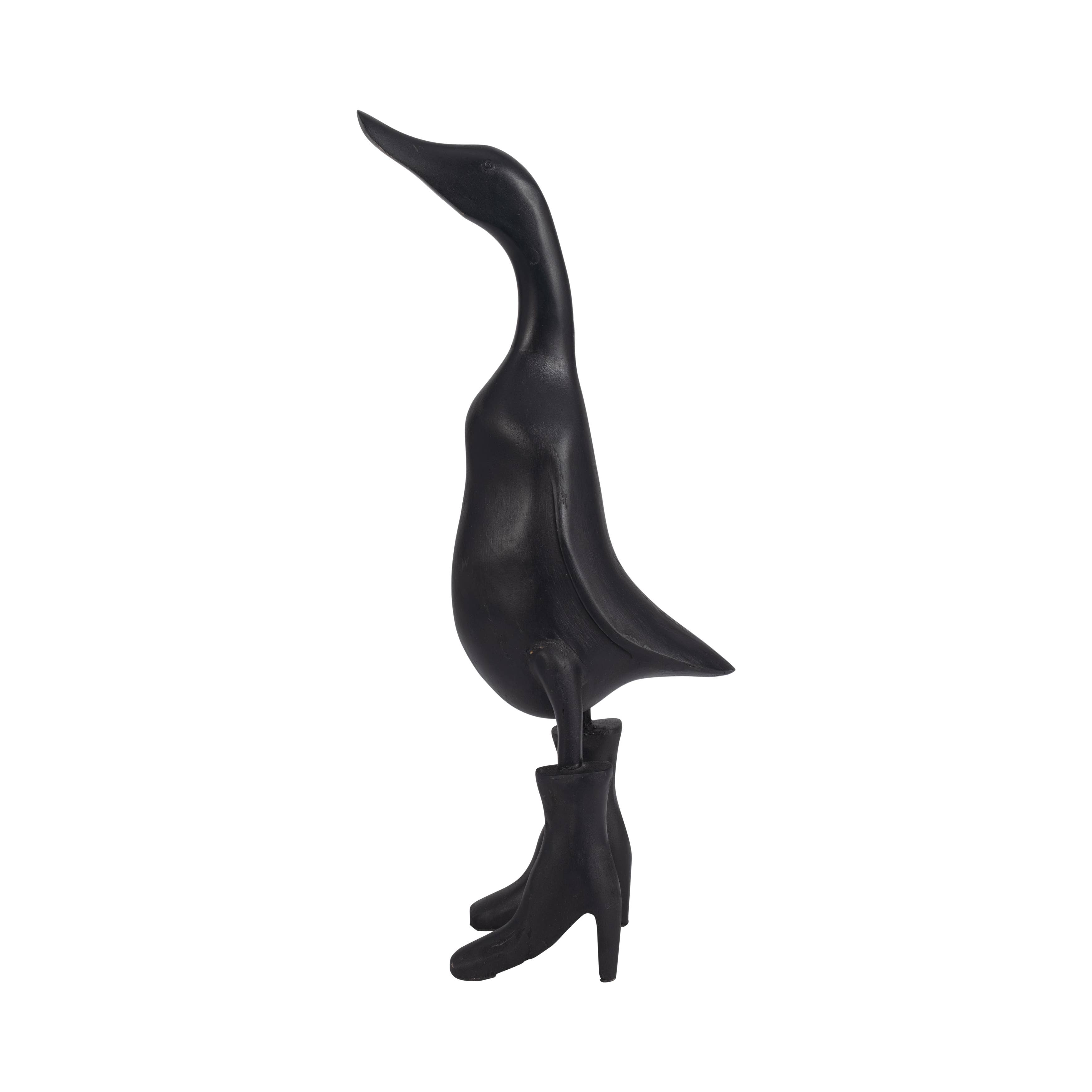 Sagebrook Home - Wholesale Decorative Figurine - Bamboo Wood Duck in Rainboots Figurine - Black, 20 in.5