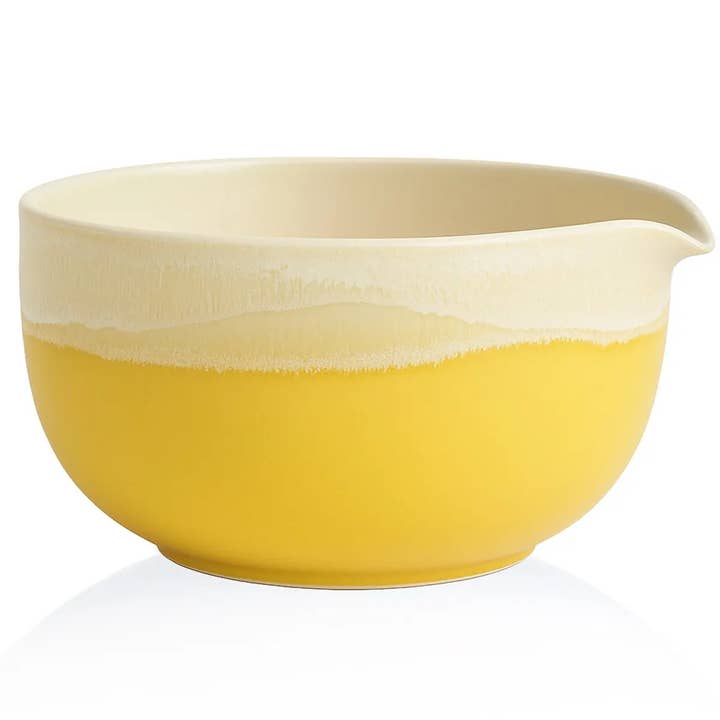 Matcha Latte Kom Chawan met Gieter "Fuji Geel", 450 ml voor wholesale door good wei