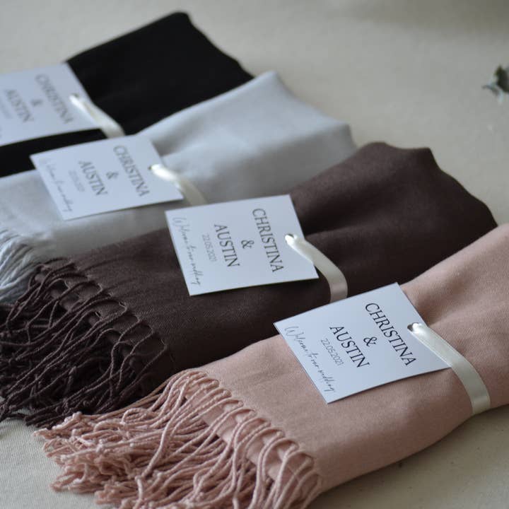 Uniq Favors - Wholesale Scarf - Women's - Pashmina Shawl Wedding, Bridal Shower Favor, Bulk Scarves