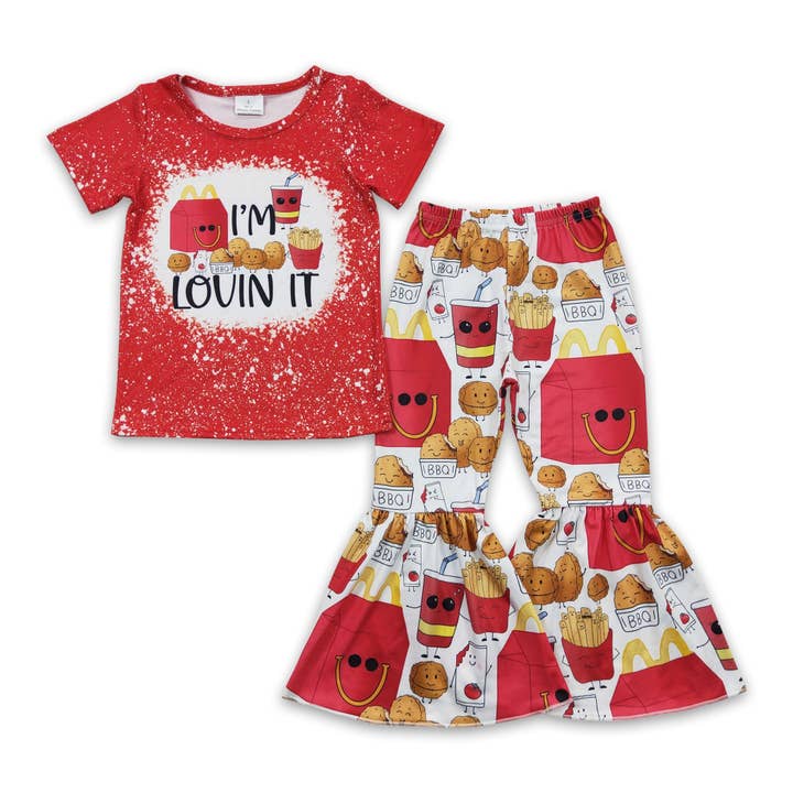 I'm lovin it fries kids girls clothing set for wholesale by Yawoo Garments