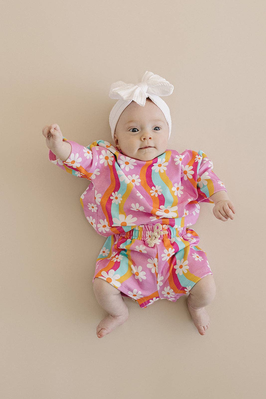 Lucky Panda Kids - Vente Ensemble haut et short – enfant - Ensemble short Groovy Daisy pour filles4