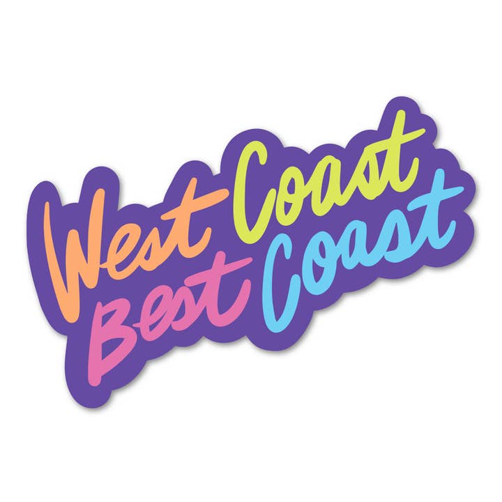 Autocollant West Coast Best Coast pour la vente par Whatever Forever Press