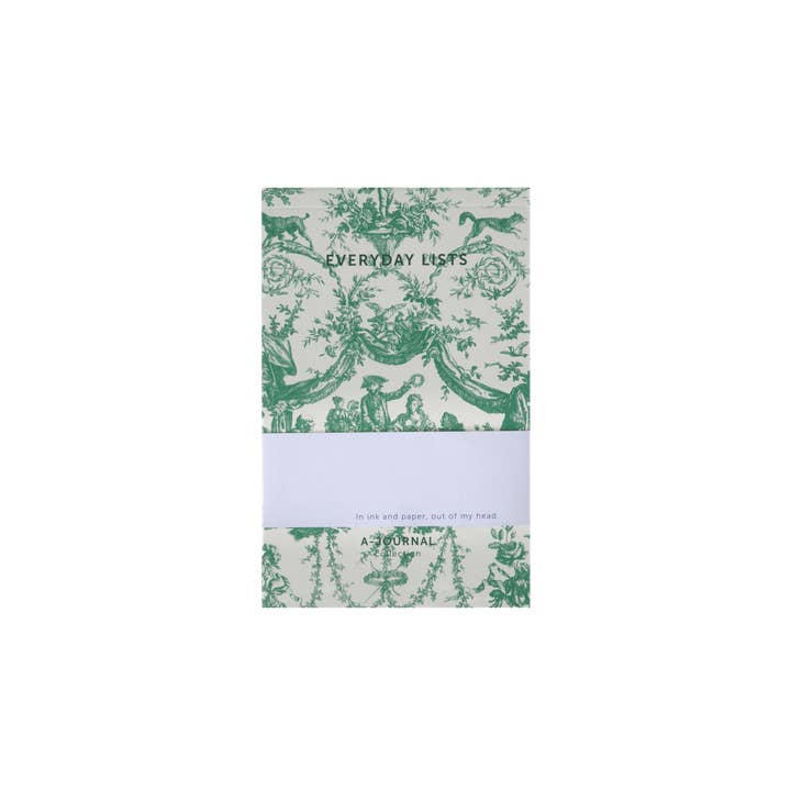 A-Journal Notepad Toile de Jouy Green for wholesale by A-Journal Stationery
