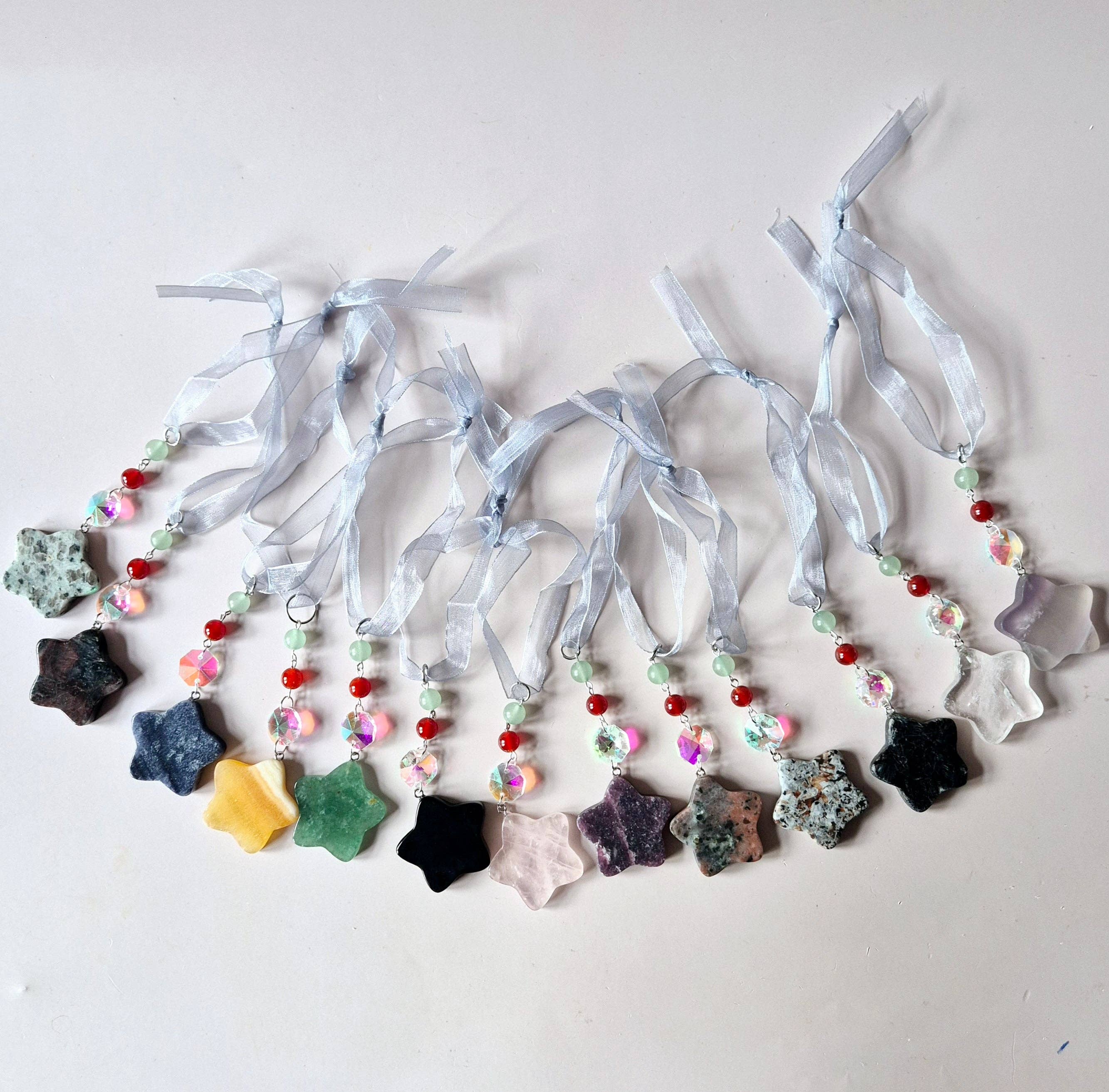Moonlight Gemstones - Wholesale Suncatcher - Random Gemstone Christmas Star Pendants / Suncatchers2