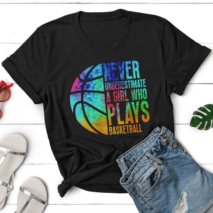 Never Underestimate A Girl Who Plays Basketball for wholesale by MidWest Tees