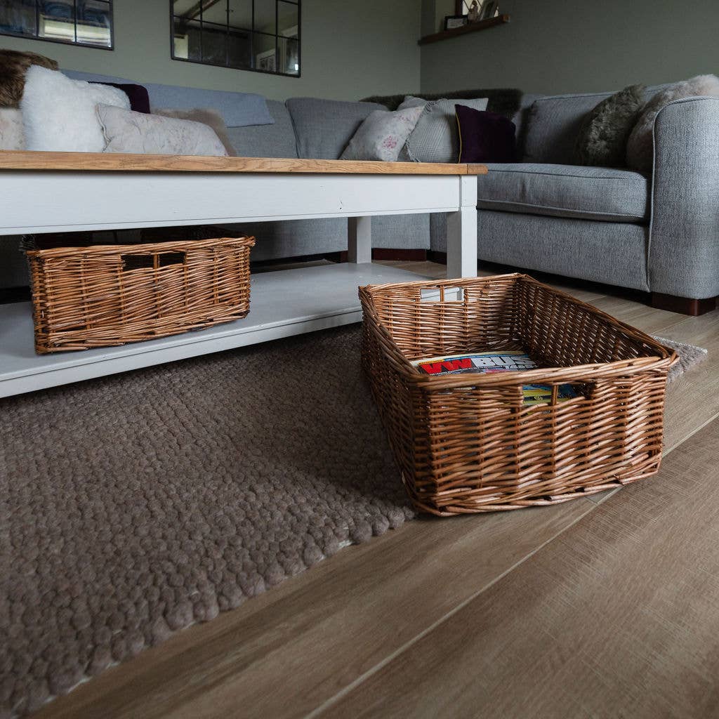 Arthur Cameron – wholesale Basket – Natural  Rectangular Wicker Shallow Storage Tray5