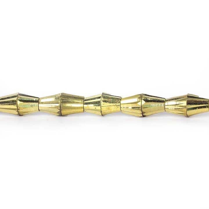 4mm Brass Fluted Cone Beads 8 inch 52 beads for wholesale by The Bead Traders