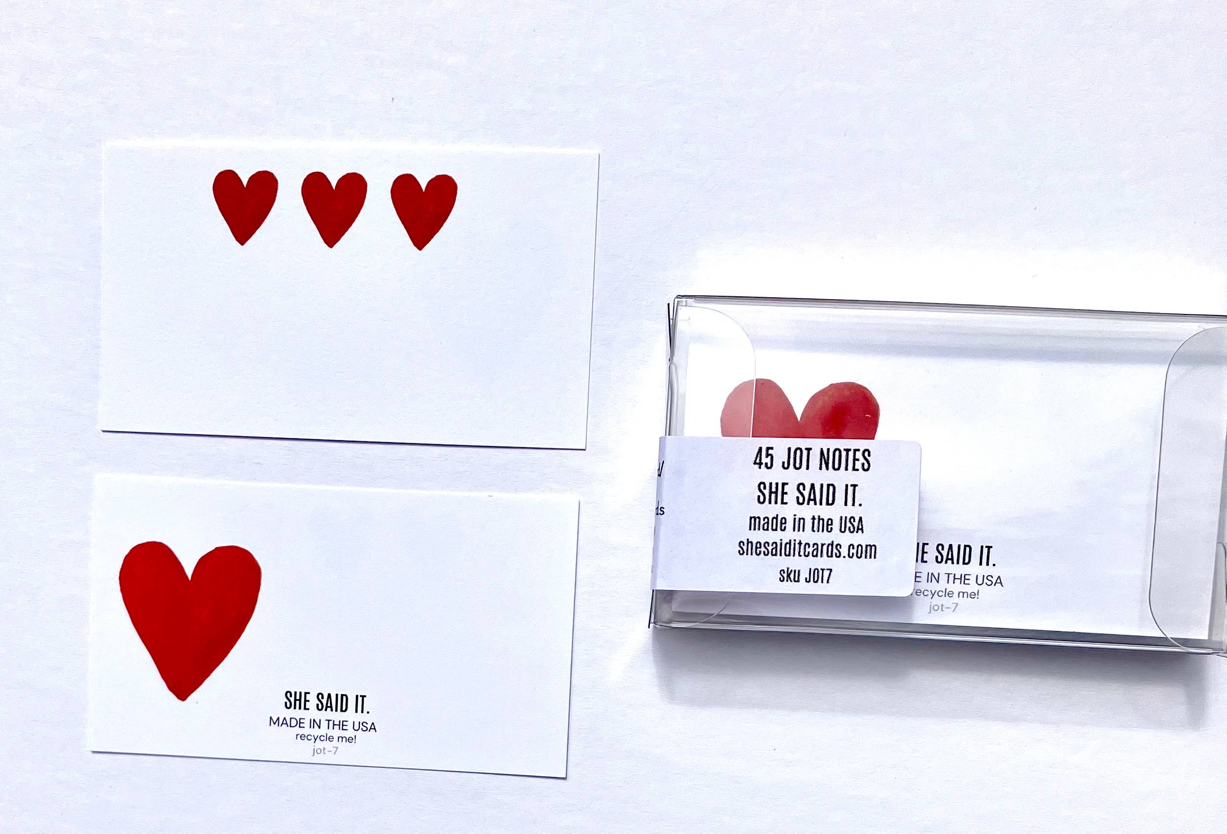 She Said It. - Vendita all'ingrosso Set di cartoleria/cancelleria - Nota JOT - Cuori rossi2
