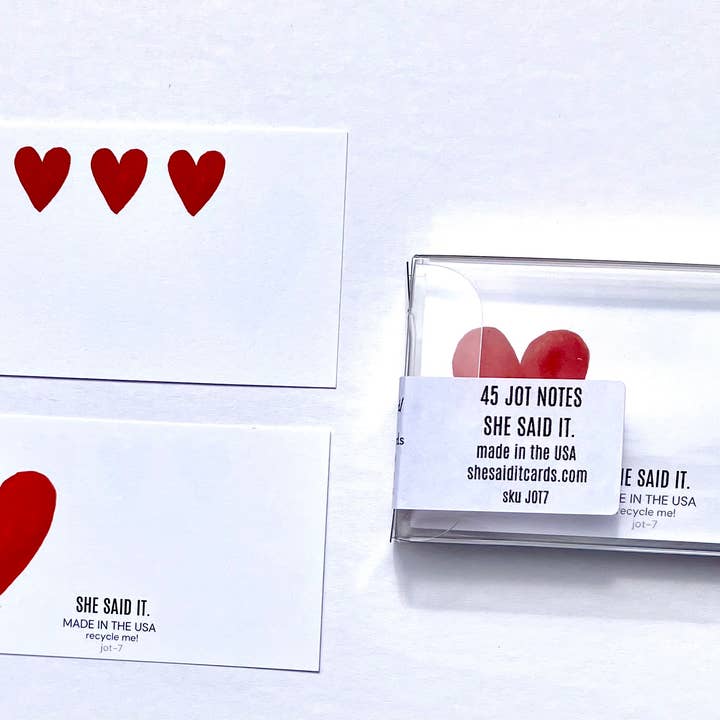 She Said It. - Vendita all'ingrosso Set di cartoleria/cancelleria - Nota JOT - Cuori rossi2