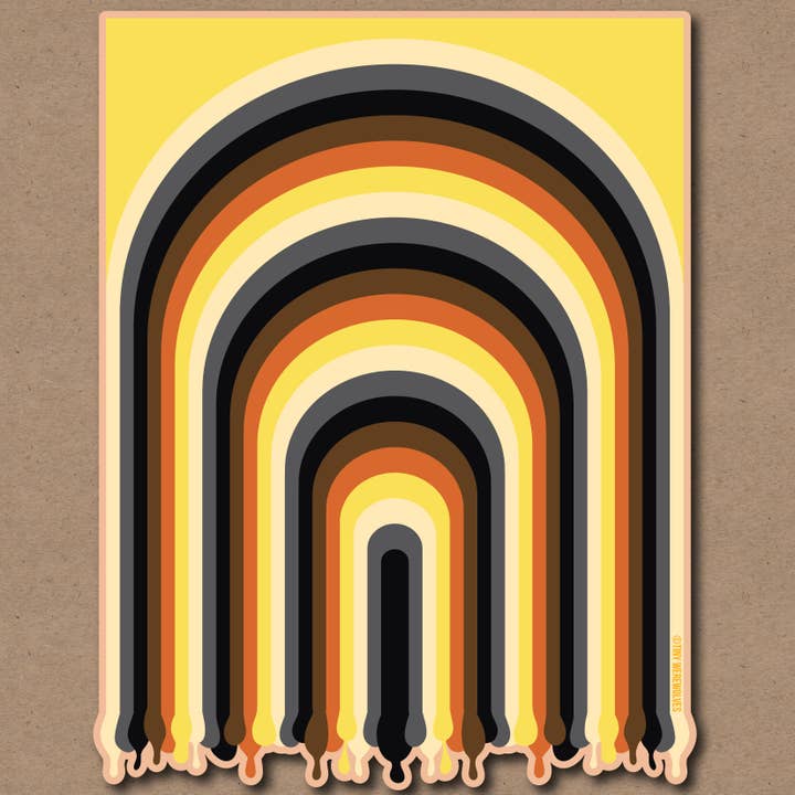 Bear Dripping Rainbow Sticker for wholesale by Tiny Werewolves