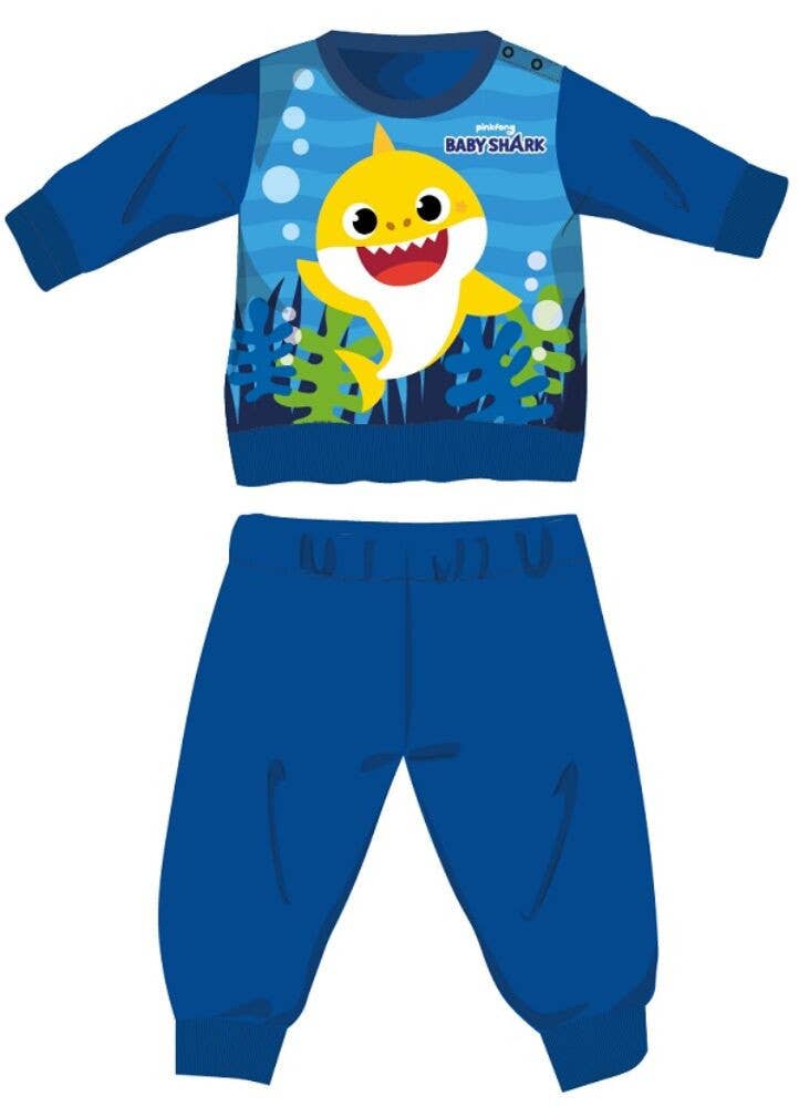 Evidence - Wholesale Sleepwear Set - Kids - Baby Shark Winter Thick Baby Pajamas Cotton Flannel0