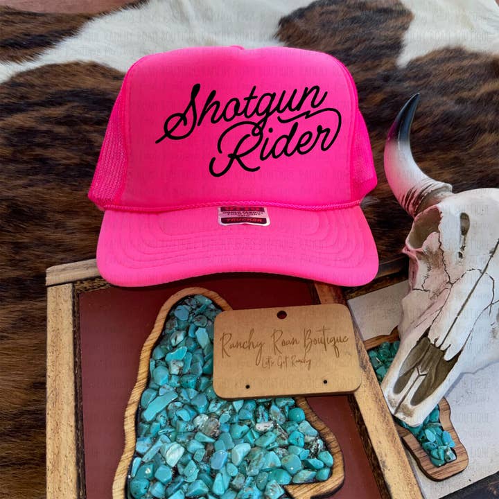 Shotgun Rider Western Trucker Hat for wholesale by Ranchy Roan Boutique