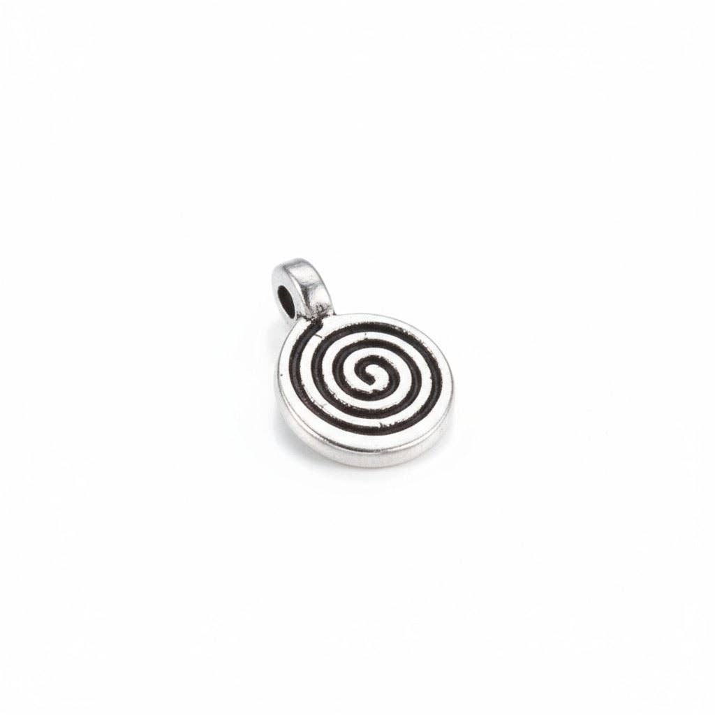 VIE – wholesale Individual charm/pendant – Antique Silver Alloy Charm, Spiral, Pack of 502