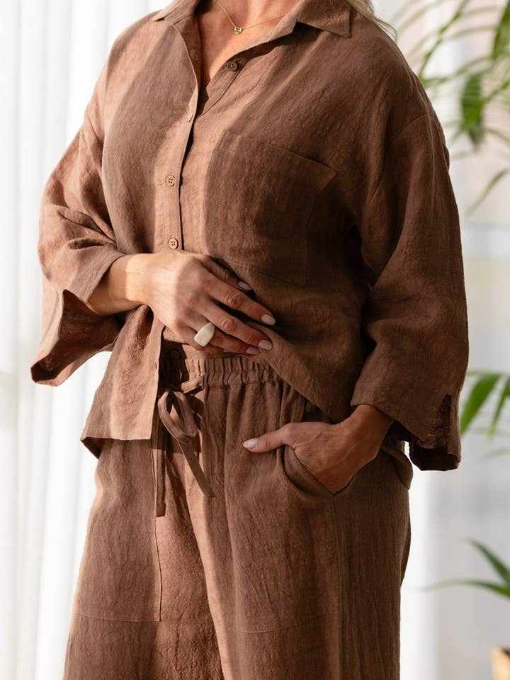 Fundamental Linen Shirt - Clay for wholesale on Faire2