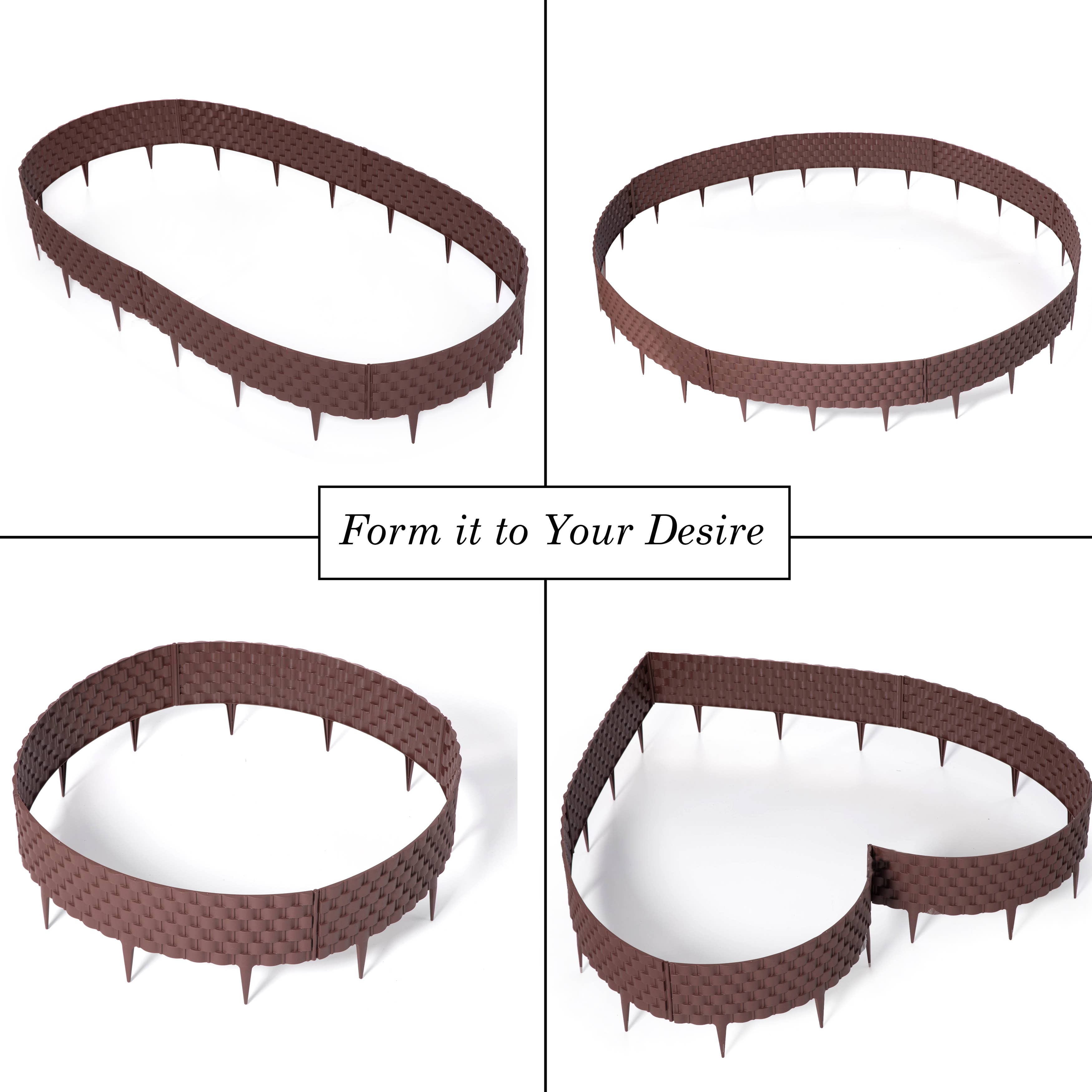 Quickway Imports - Wholesale Outdoor Ornament/Decor - Set of 8 Pcs Rattan-Inspired Plastic Lawn Landscape Edging5