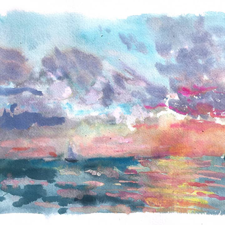 Puesta de sol del lago Michigan III para venta al por mayor de Laurel Dugan