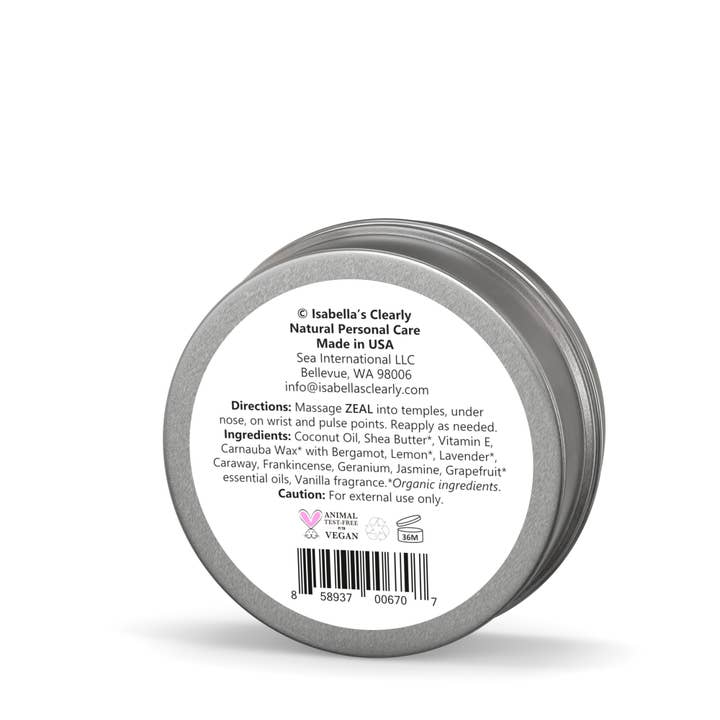 Isabella's Clearly - Wholesale Aromatherapy Lotion/Oil - ZEAL, Happiness and Energy Boosting Aromatherapy Balm