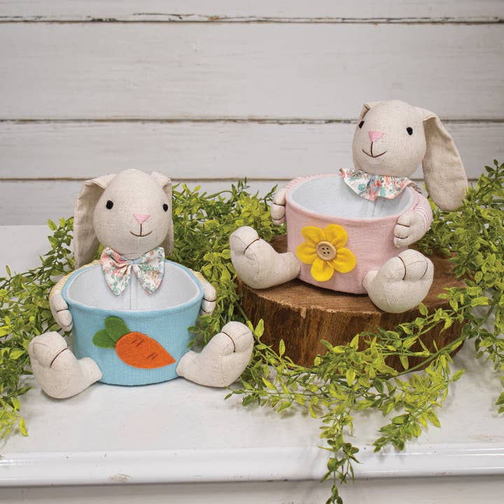 Bright Ideas – wholesale Decorative tabletop object – Fabric Bunny Bowl 2 Assorted1