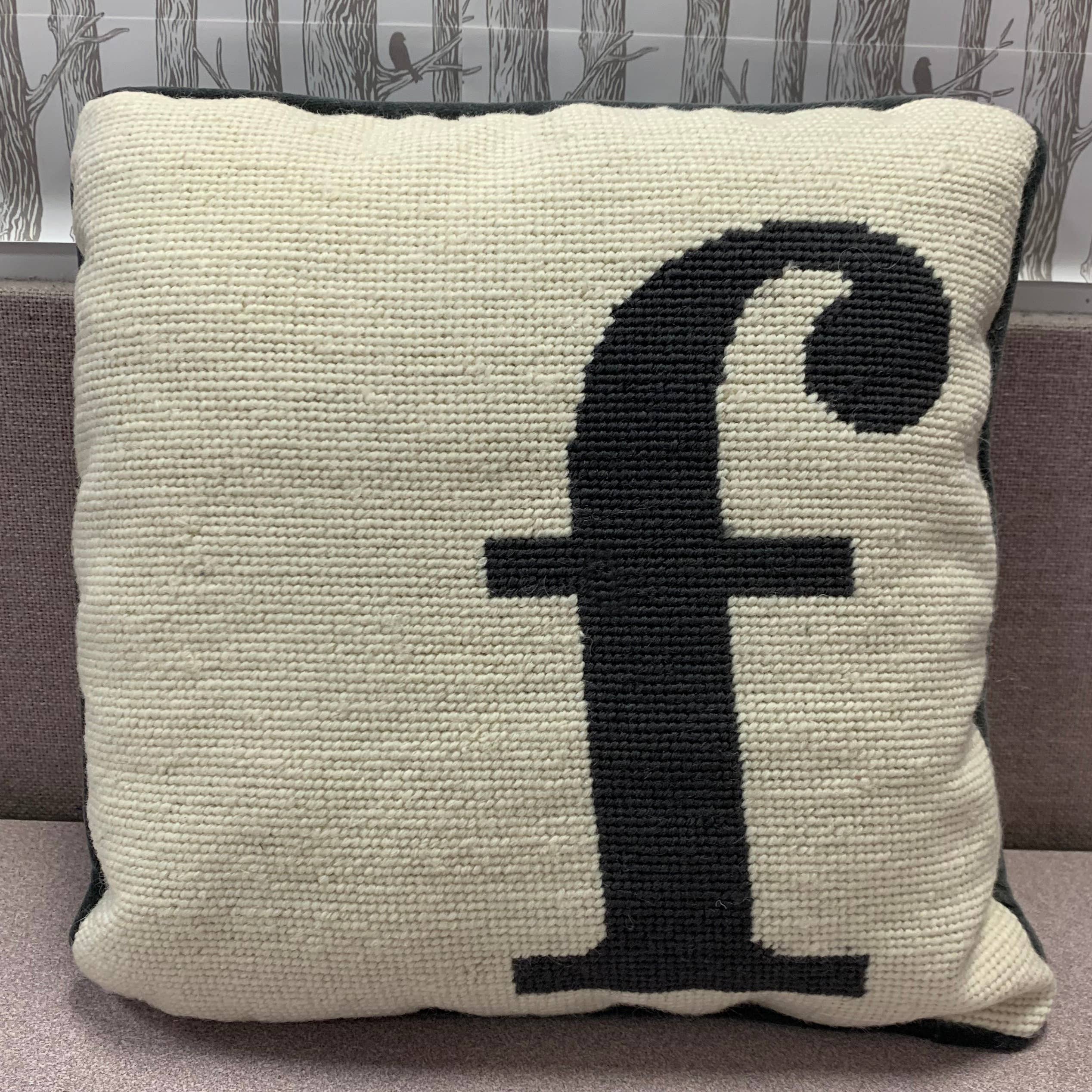 Peking Handicraft - Wholesale Throw/Decorative Pillow - Monogram Letters Needlepoint Pillow1