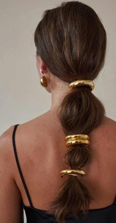 HoopLa - Wholesale Hair Tie - Hair Tie- Pony Tail Jewelry- Puffy SteelJewelry- Steel 14K
10