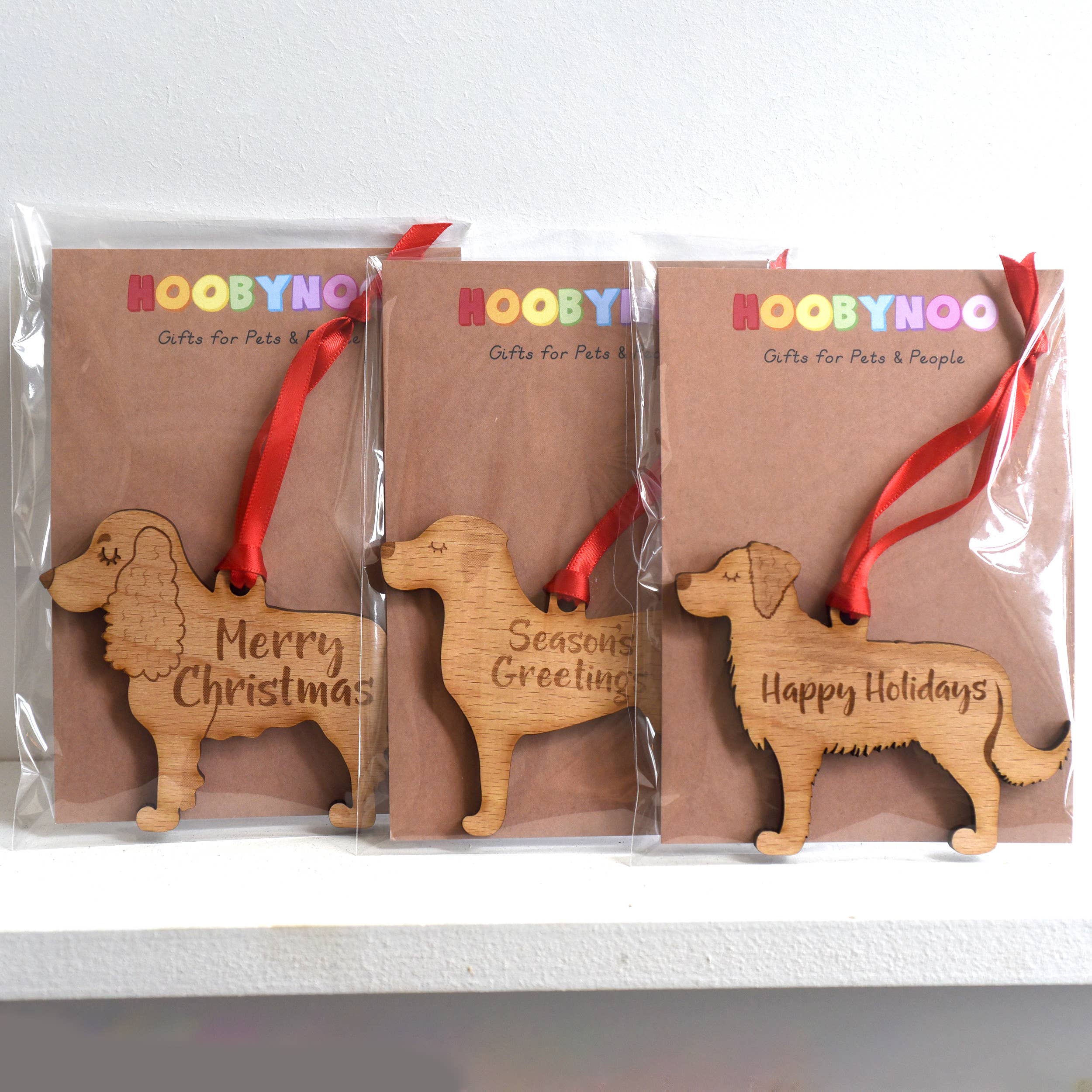 Hoobynoo – Ornamento por atacado – Decoração de Natal de Cachorro em Madeira6