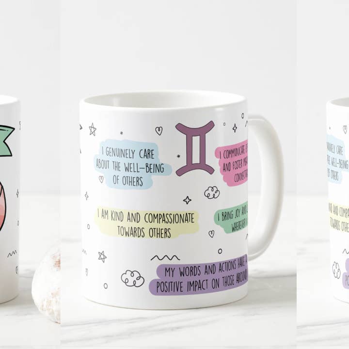 Desi design and chai - Wholesale Coffee Mug - Full wrap Zodiac Mugs | Self Love | Affirmation mugs | 11 oz2
