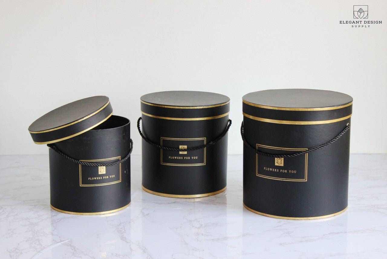 Elegant Design Supply – wholesale Presentbox – Rund blomsterbox i hattmodell «Flowers for You»6