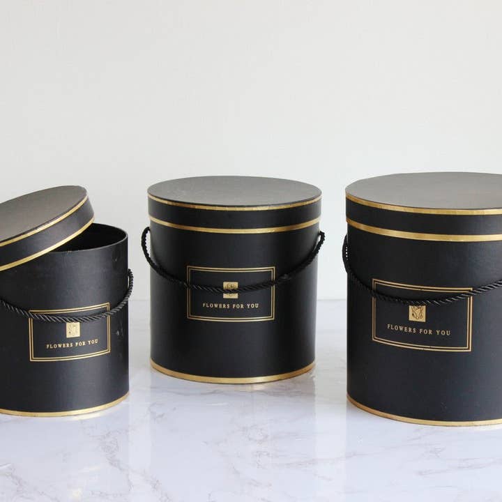 Elegant Design Supply – wholesale Presentbox – Rund blomsterbox i hattmodell «Flowers for You»6