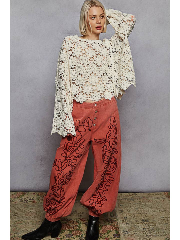 Pol Clothing - Wholesale Knitted jumper – Women′s - Textured Chenille Sweater Loose Fit Crochet Top 26