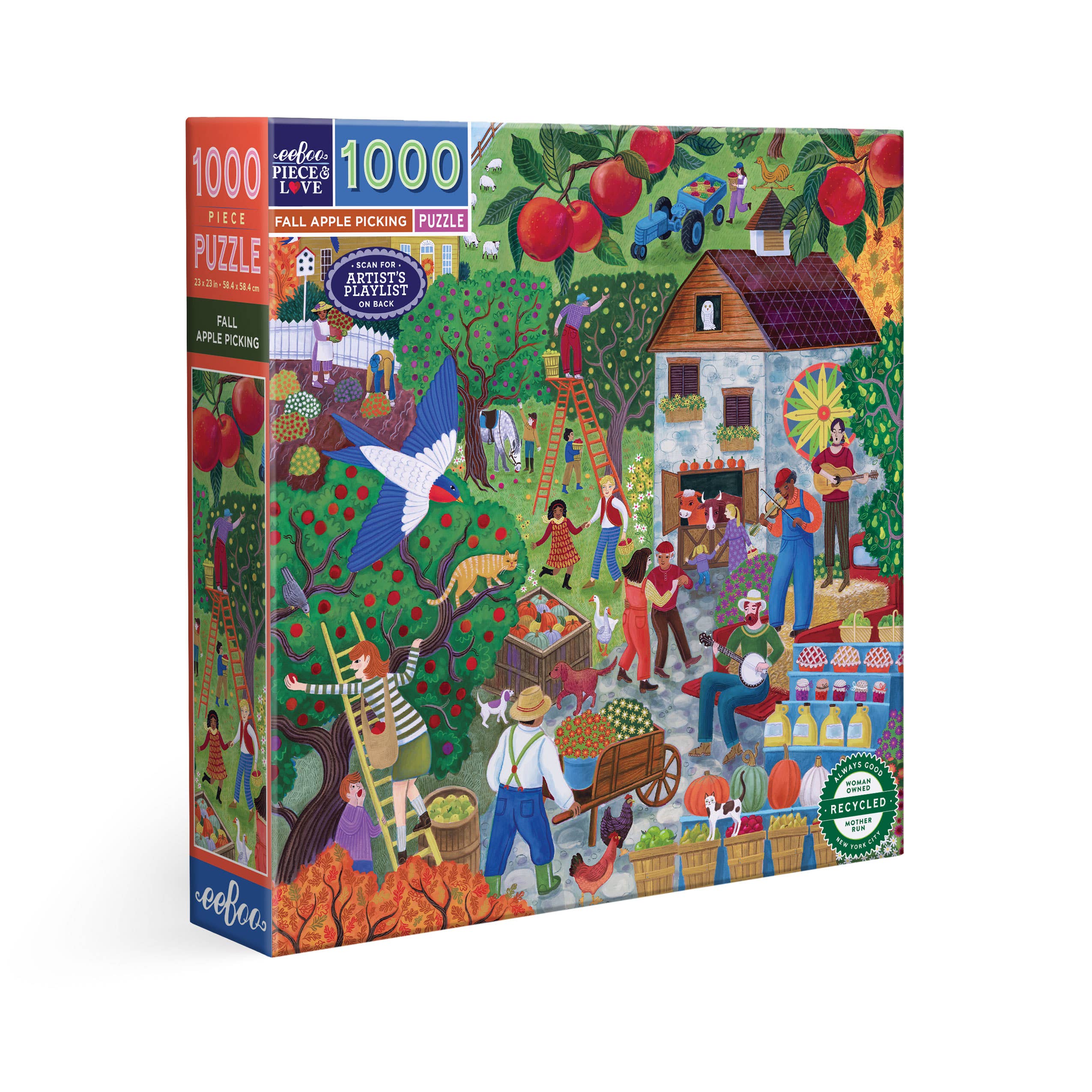eeBoo - Wholesale Puzzle - Adult - Fall Apple Picking 1000 Piece Puzzle