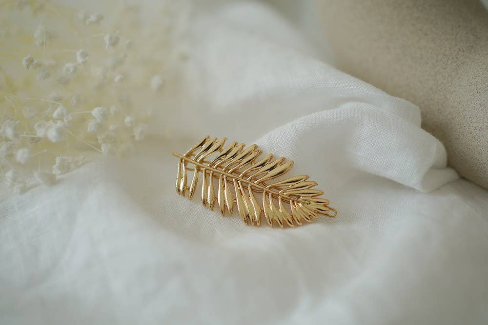 Bohomane - Wholesale Hair Clip - Women's - Leana Gold Feather Hair Clip2