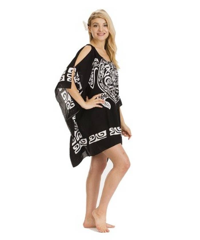 DK Hawaii - Wholesale Dress - Women's - Turtle Motive Poncho Dress3
