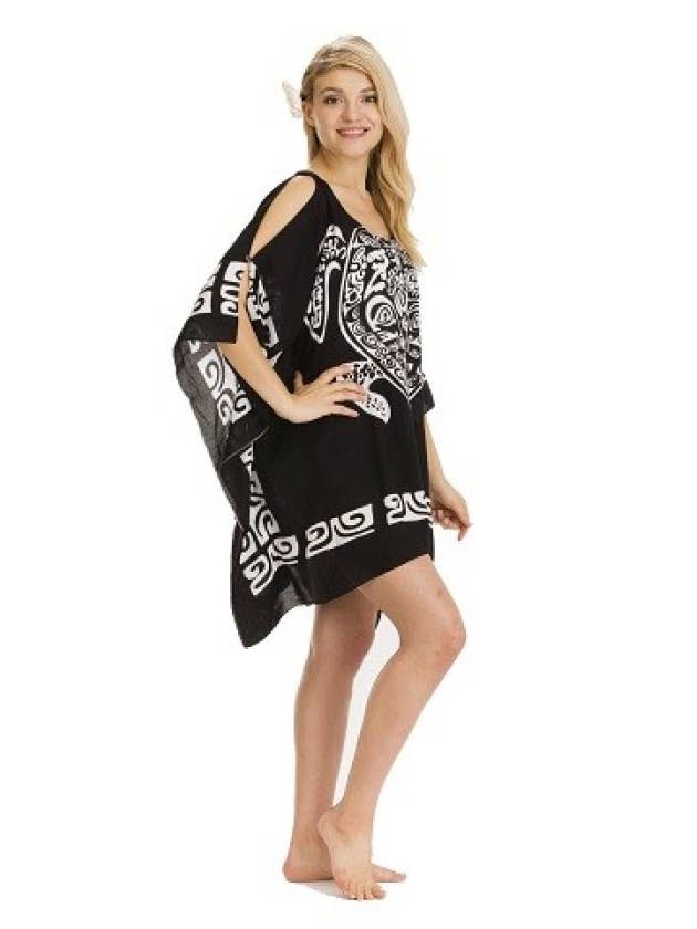 DK Hawaii - Wholesale Dress - Women's - Turtle Motive Poncho Dress3