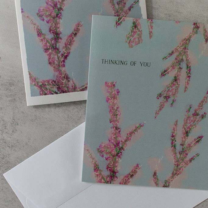 Gather Goods Co - Cards, Coasters, Tea Towels, Art, Mugs - Wholesale Everyday Greeting Card - Heather Blank Botanical Note Card