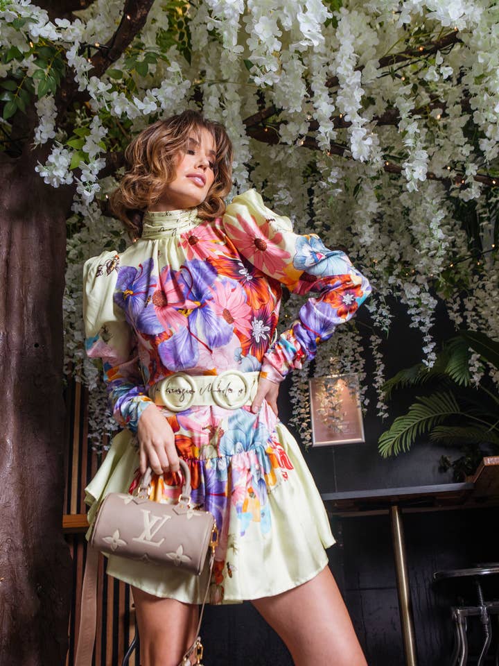 MACKENZIEMODE - Wholesale Dress - Women's - Silk Garden Mini Dress1