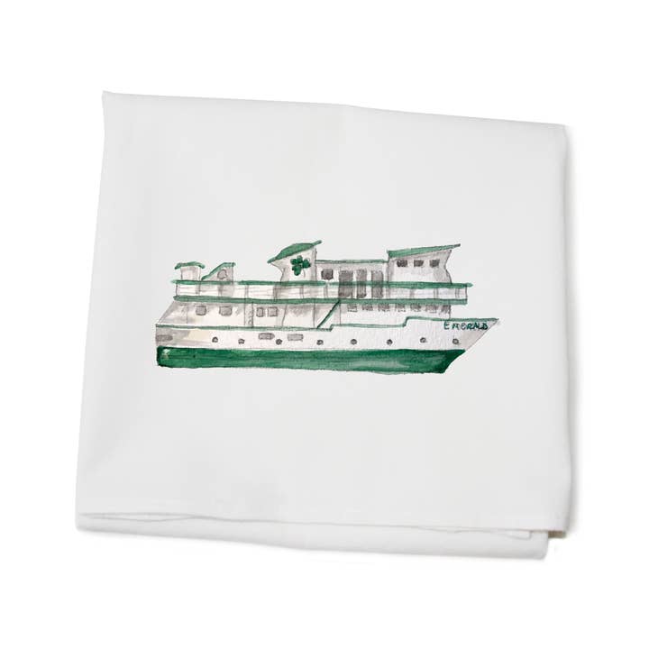Tina Labadini Designs – Toalha de chá por atacado – Toalha de saco de farinha de ferry beaver island